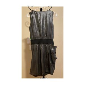 Bardot Women X-Front Slinky Silver Dress- Size AUS 10/ US 6/S- Brand New W/ Tags